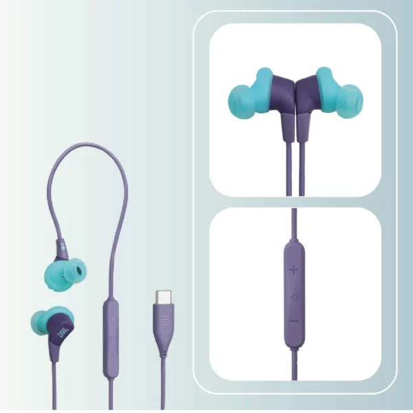 Aud&iacute;fonos al&aacute;mbricos JBL Endurance Run 3 Type-C Morados