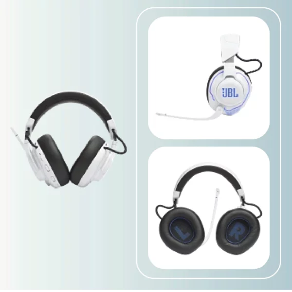 Aud&iacute;fonos inal&aacute;mbricos JBL Quantum 910P Console Wireless Blancos con Azul