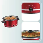 Olla de cocci&oacute;n lenta Hamilton Beach ovalada Roja