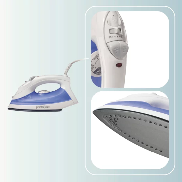 Plancha de ropa a vapor ajustable Proctor Silex con suela antiadherente