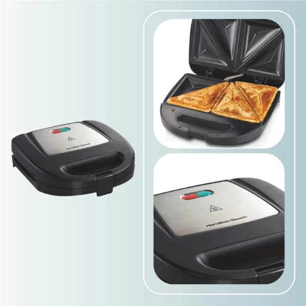 Sandwichera antiadherente Hamilton Beach Negra