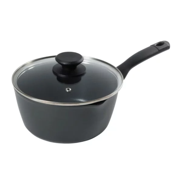 Cacerola Oster Antiadherente con Tapa de vidrio Gris Matte 2.5QT