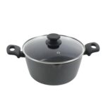 Cacerola Oster Dixon Base Inducción con Tapa de Vidrio Gris Matte 5.5QT