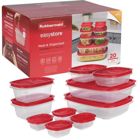 Juego Variado de Contenedores Herméticos RUBBERMAID EasyStore 20 piezas