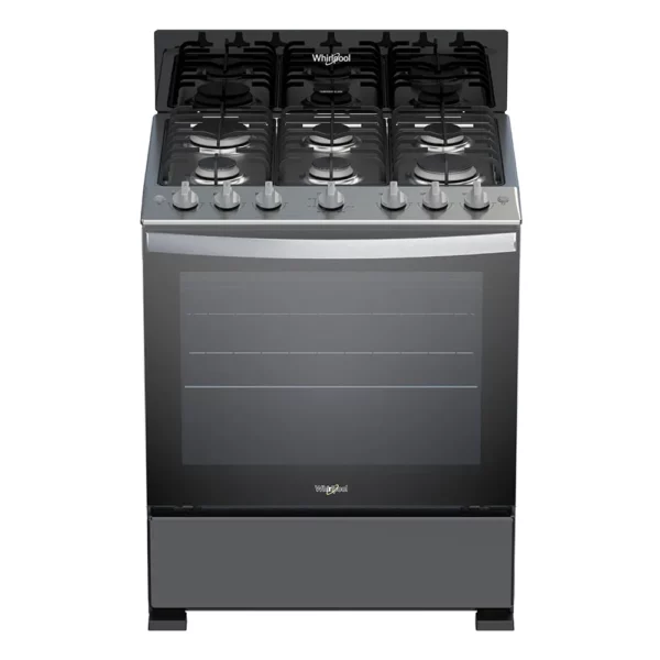 Estufa Whirlpool de Piso 30″ Top Inox, Chispero Y Luz En Horno Negra
