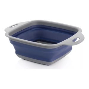 Colador Oster Plegable De 65" Cuadrado Azul Marino Con Gris