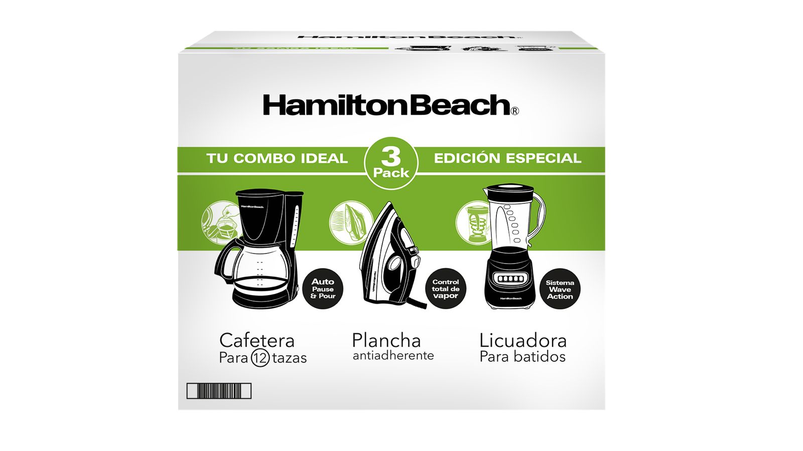 Electrodomésticos Hamilton Beach Licuadora + Cafetera + Plancha - Imagen 3
