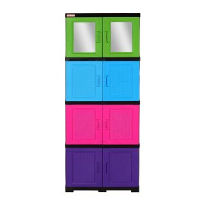 Gabinete Multiusos Rattan con Espejo Plastimas 4 N Combinado