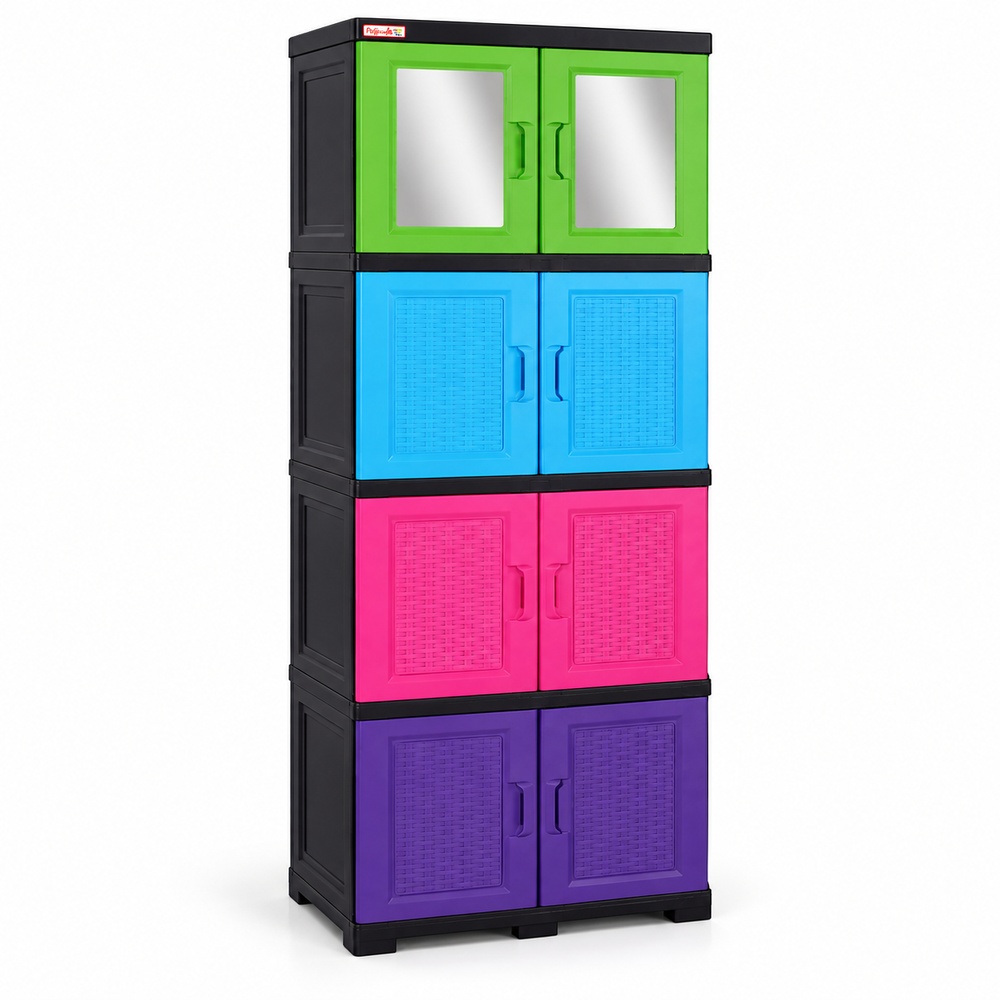 Gabinete Multiusos Rattan con Espejo Plastimas 4 N Combinado - Imagen 2