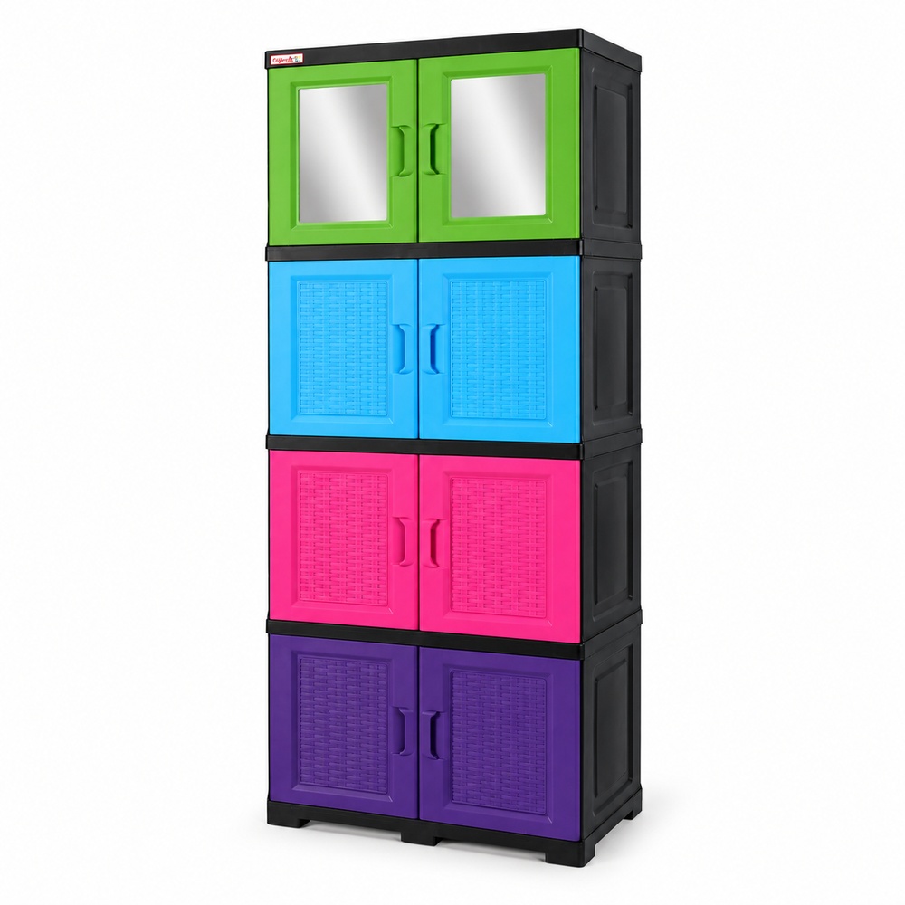 Gabinete Multiusos Rattan con Espejo Plastimas 4 N Combinado - Imagen 3