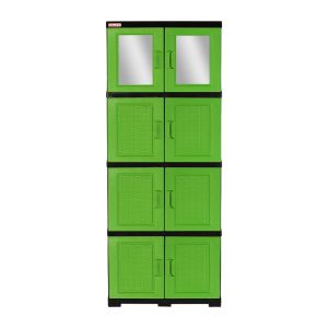Gabinete Multiusos Rattan con Espejo Plastimas 4 N Verde Electrico