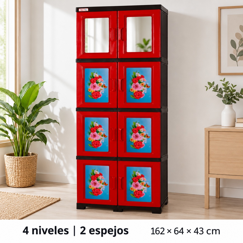 Gabinete Multiusos con Espejo Plastimas 4 N Flores1 - Imagen 5