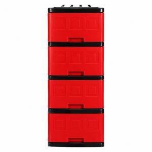 Gavetero Mediano 4 Niveles Plastimas Rojo