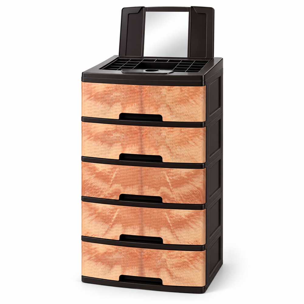 Gavetero Vanity Plastimas Rattan Madera Sandalo - Imagen 3