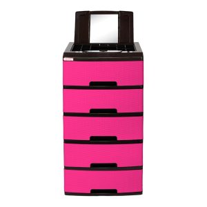 Gavetero Vanity Plastimas Rattan Magenta