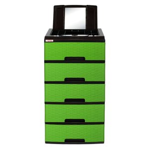 Gavetero Vanity Plastimas Rattan Verde Electrico