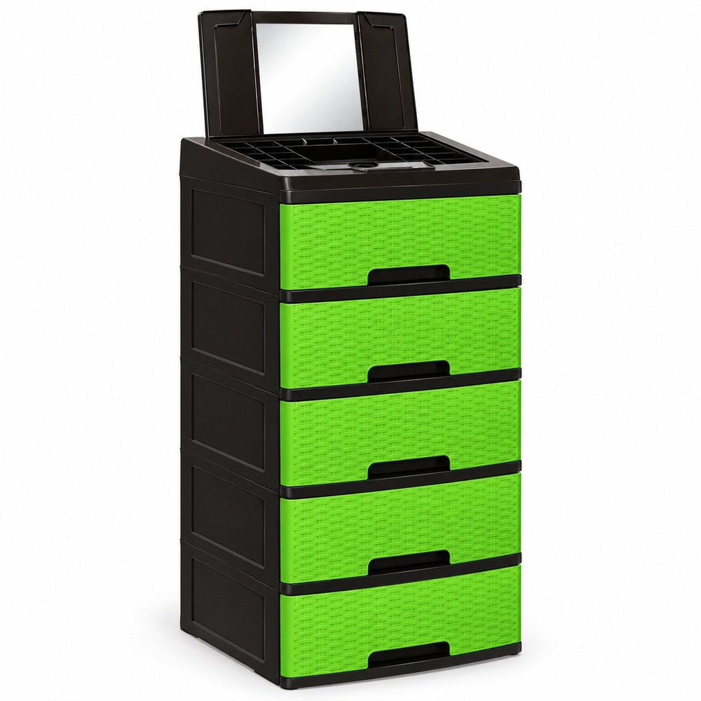 Gavetero Vanity Plastimas Rattan Verde Electrico - Imagen 4