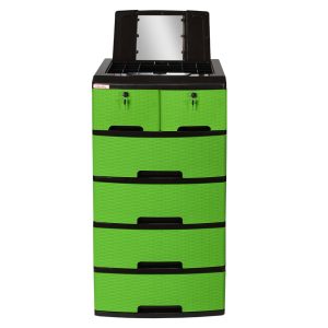 Gavetero Vanity con Llavín Plastimas Rattan Verde Electrico
