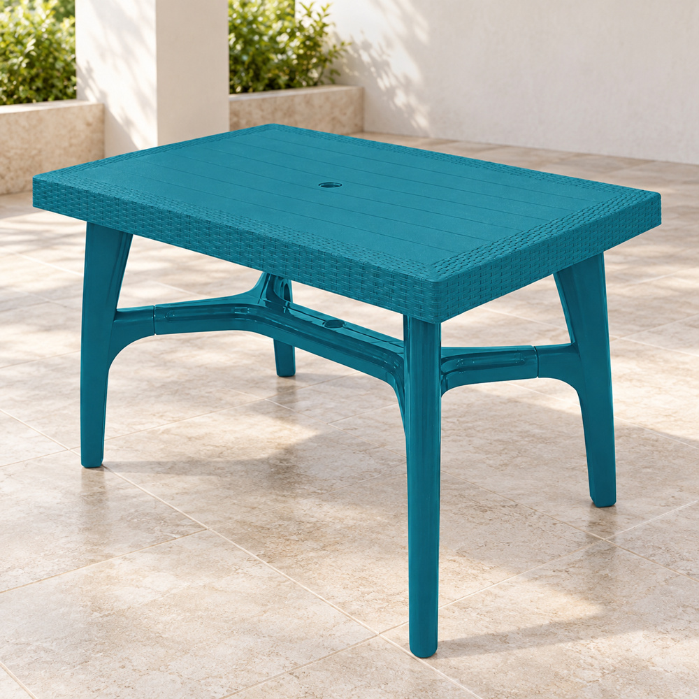 Mesa Dynasty Plastimas Familiar Rattan Aqua - Imagen 4