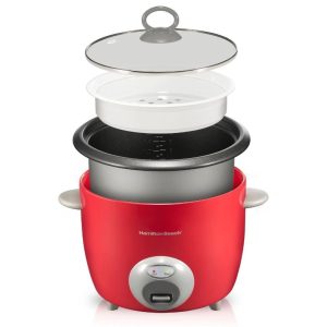 Olla Arrocera Hamilton Beach 20 Tazas Antiadherente, Color Roja