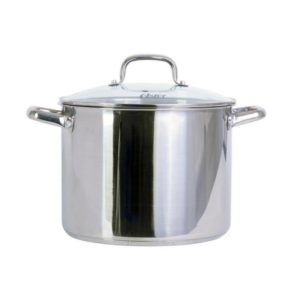 Olla de Acero Inoxidable con Tapa de Vidrio de 11.4lts