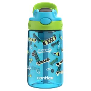 Pachón de Agua Contigo Cleanable Blue Raspberry Skater, 14 Oz