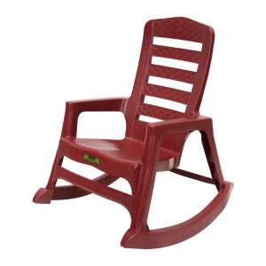 Silla Mecedora Plastimas Rattan Vino Tinto
