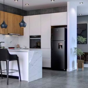 Whirlpool Refrigueradora de 9' Negro 2 Puertas Acero Inoxidable